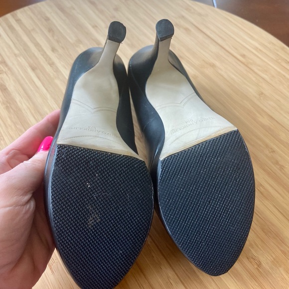 Black Leather Enzo Angiolini Platform Heels-8M - Picture 5 of 13